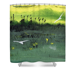 Beside an Inland Sea - Shower Curtain