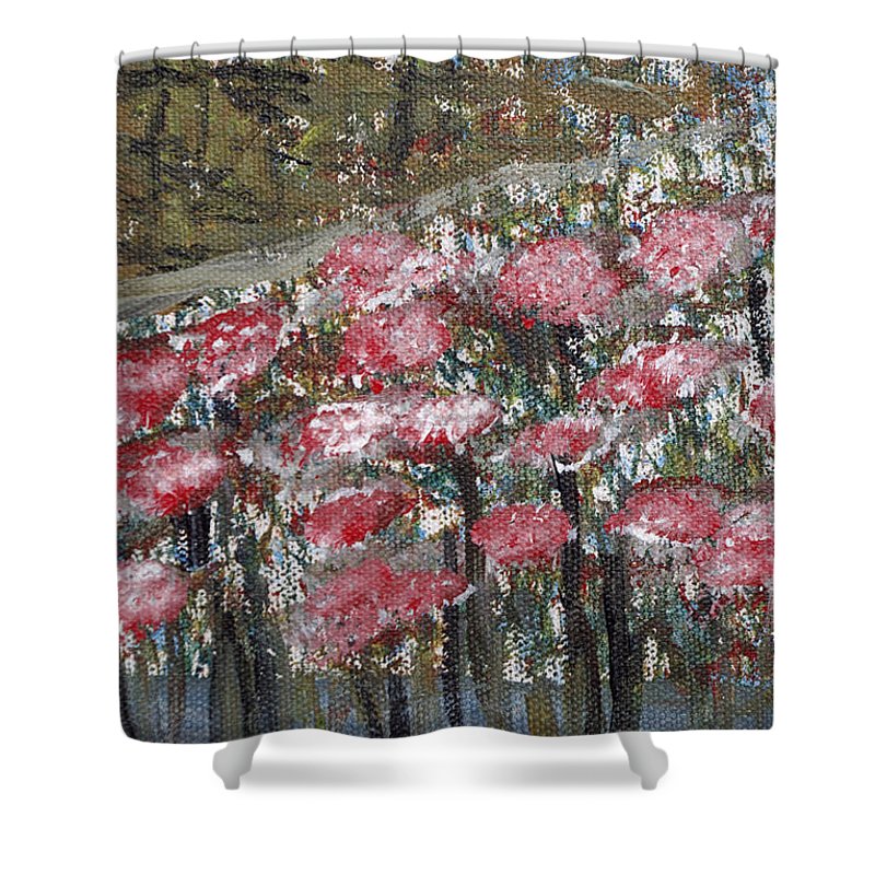 Blossoms in Water - Shower Curtain