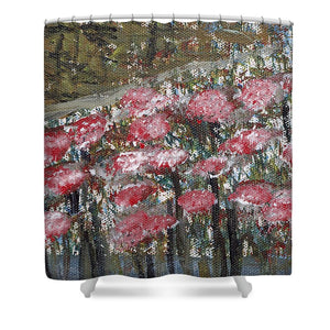 Blossoms in Water - Shower Curtain