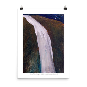 Waterfall at Night 18" x 24" Poster