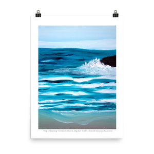 Fog Creeping Towards Shore, Big Sur 18" x 24" Poster