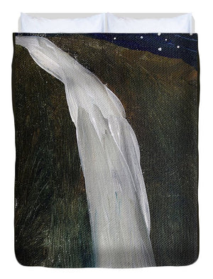 Falling Water at Night - Duvet Cover