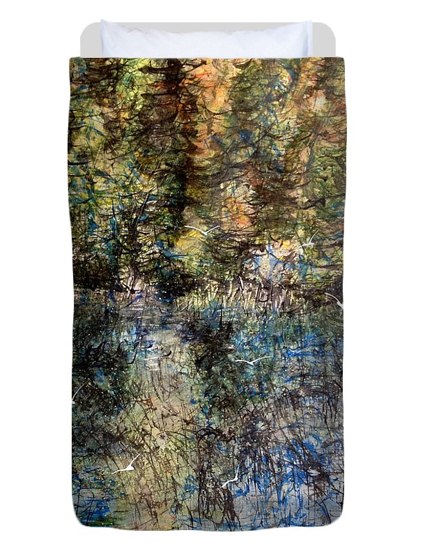 Quiet Sunset Time in the Woods - Duvet Cover