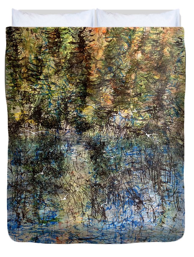 Quiet Sunset Time in the Woods - Duvet Cover