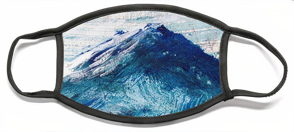 Moon Over a Mountain Glacier - Face Mask