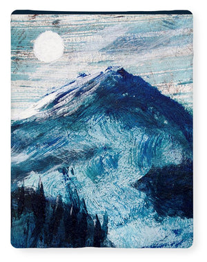 Moon Over a Mountain Glacier - Blanket