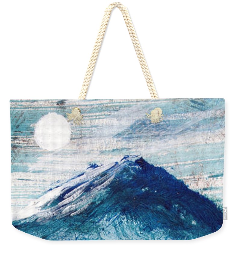 Moon Over a Mountain Glacier - Weekender Tote Bag