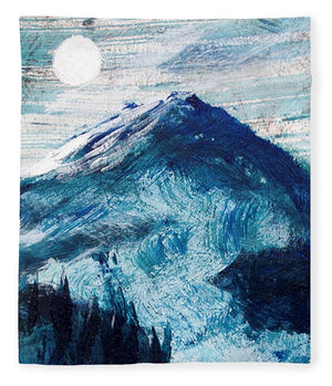 Moon Over a Mountain Glacier - Blanket