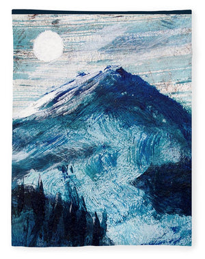 Moon Over a Mountain Glacier - Blanket