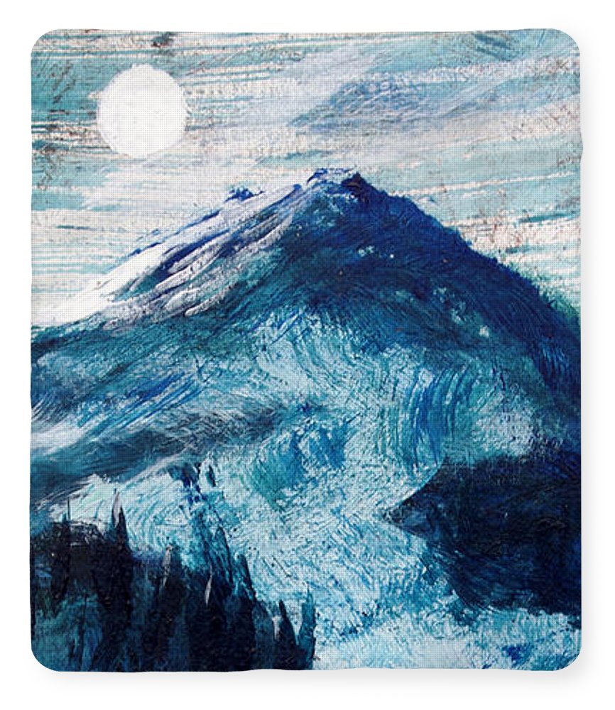 Moon Over a Mountain Glacier - Blanket