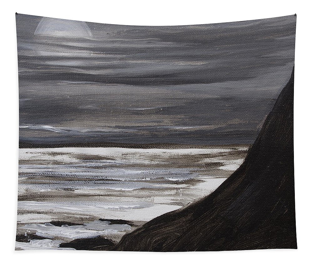 Moon Setting Over Big Sur - Tapestry