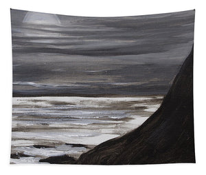 Moon Setting Over Big Sur - Tapestry