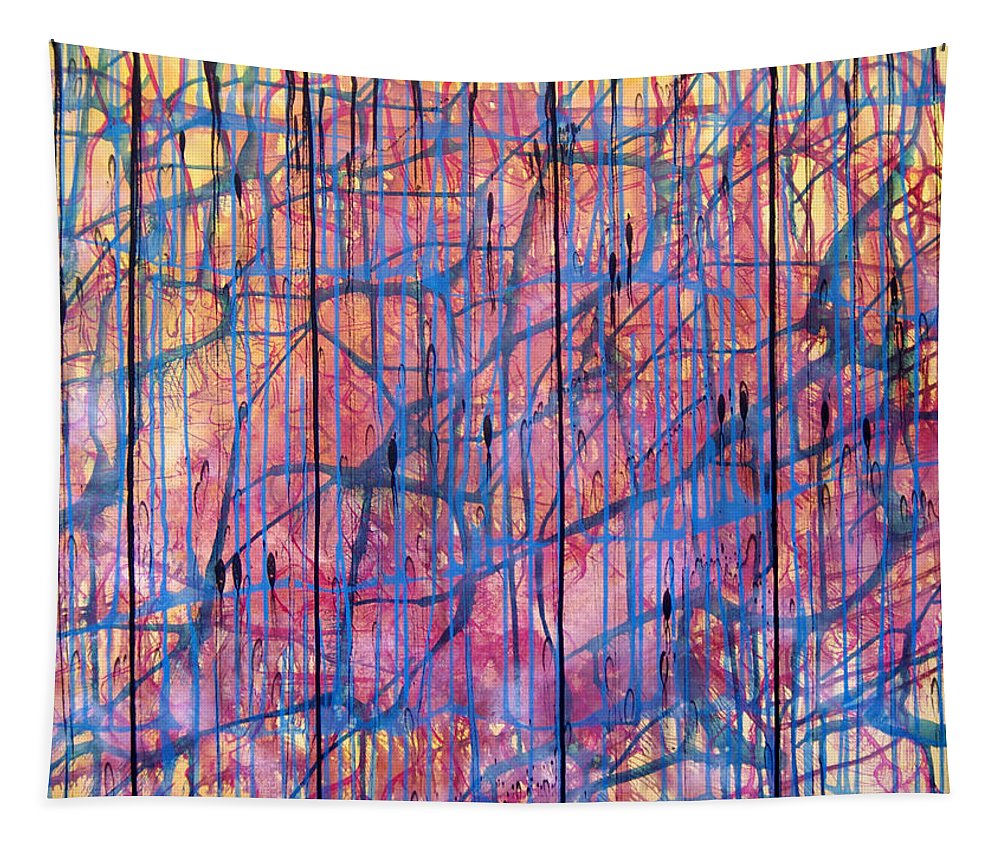 Watching Myself Watching Myself Painting - Tapestry