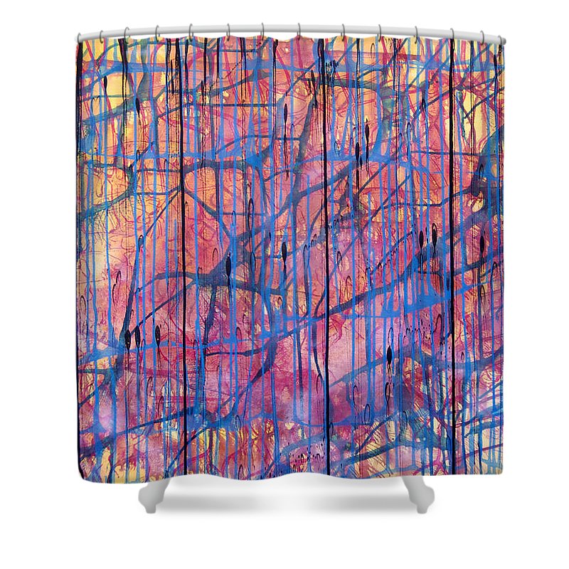 Watching Myself Watching Myself Painting - Shower Curtain